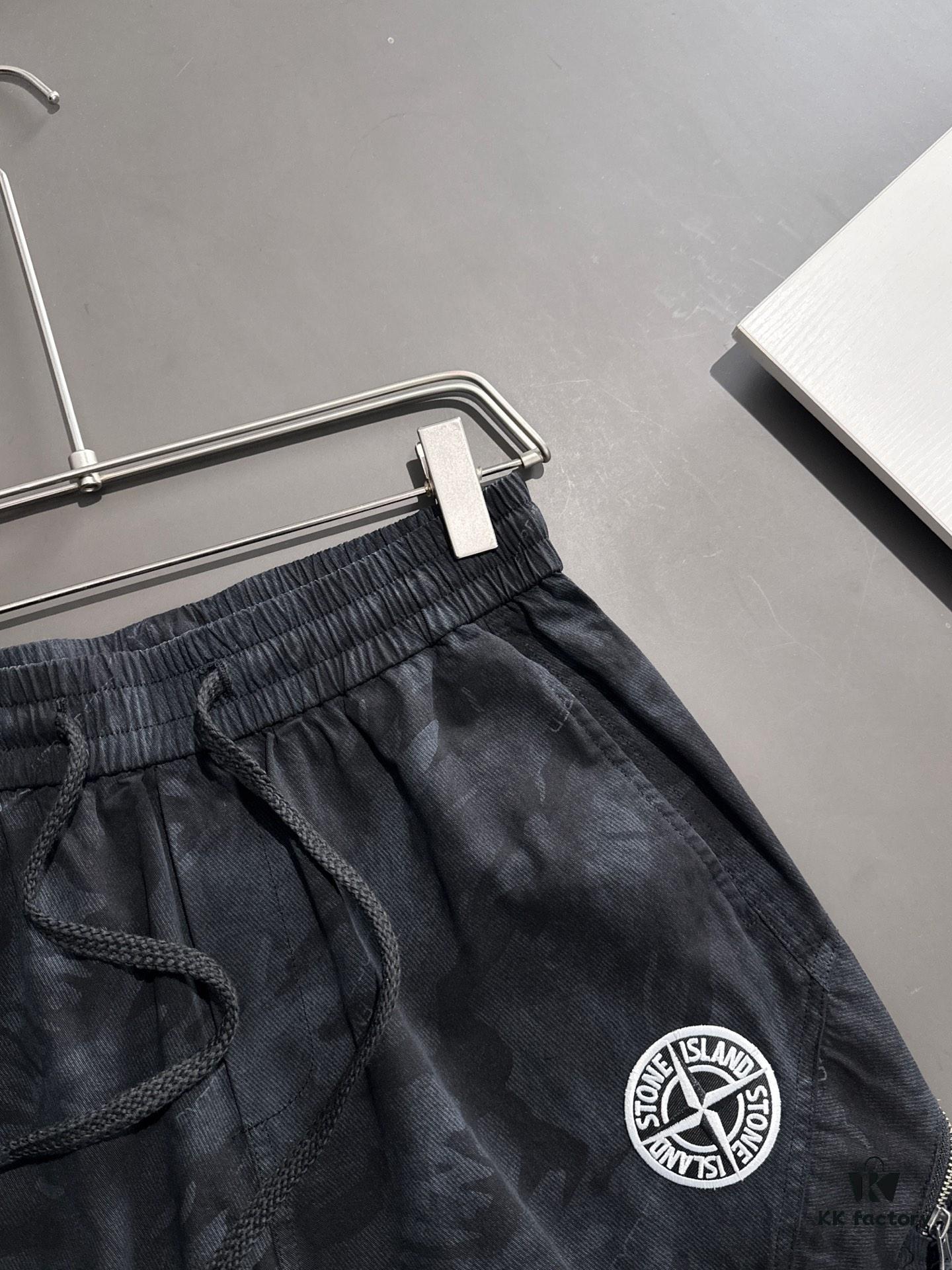 High-End Stone Island 2025 Spring/Summer New Casual Drawstring Shorts, Premium Counter Custom Fabric, Breathable and Comfortable, Exquisite Details, Brand Design Concept, High Quality, Soft and Smooth Touch