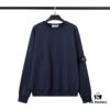 STONE ISLAND Fleece Crewneck Sweatshirt in Black, White, Military Green, Royal Blue, Heather Gray