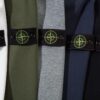 STONE ISLAND Fleece Crewneck Sweatshirt in Black, White, Military Green, Royal Blue, Heather Gray