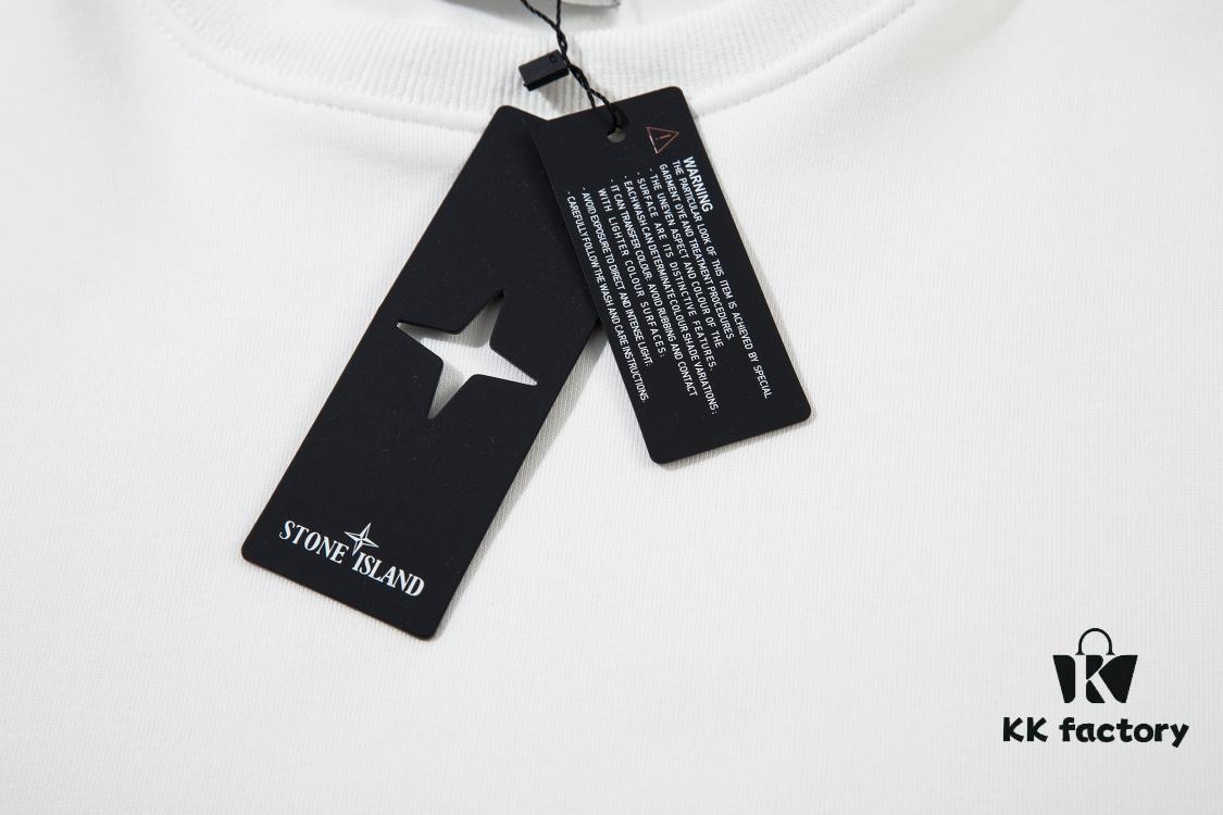 STONE ISLAND Fleece Crewneck Sweatshirt in Black, White, Military Green, Royal Blue, Heather Gray