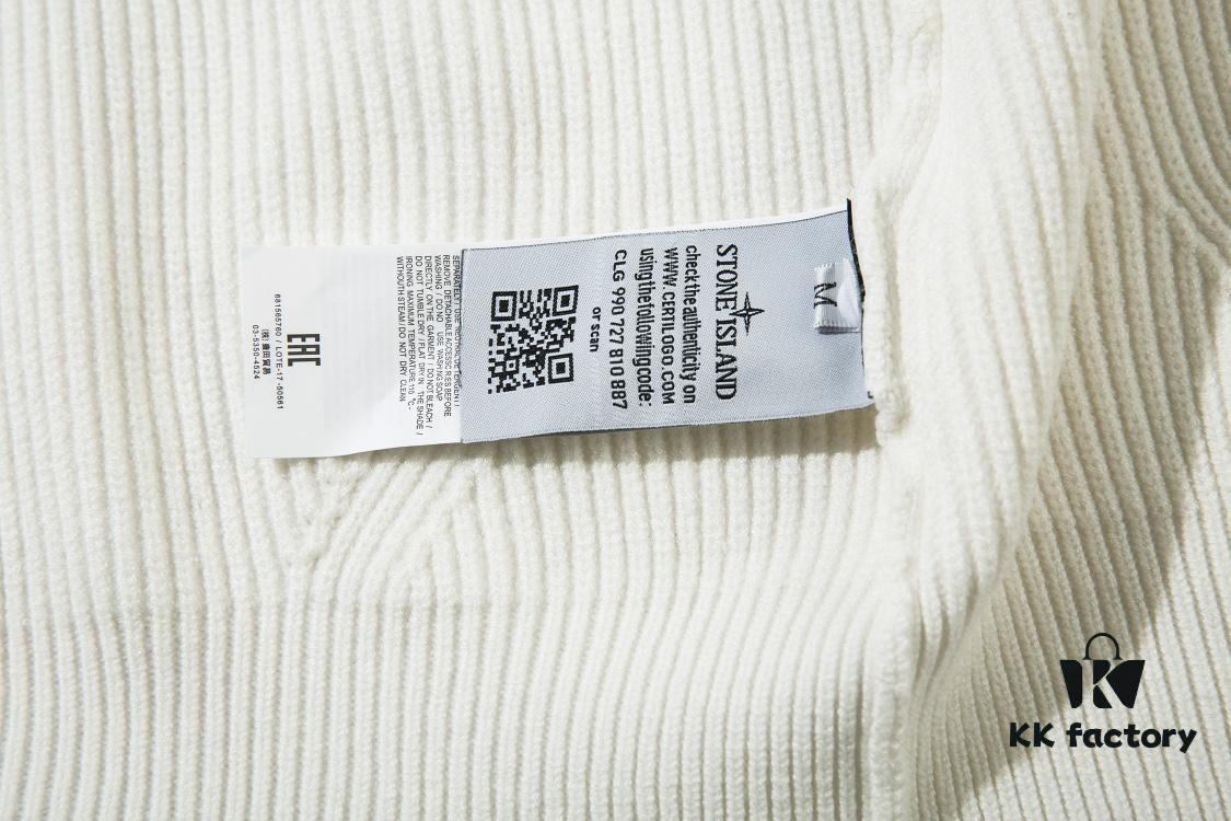 909# Stone Island Zipper Open-Front Hooded Knit Sweater in Black, White, Gray