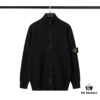908# STONE ISLAND Knit Zip-Front Stand Collar Sweater. Black, White, Gray