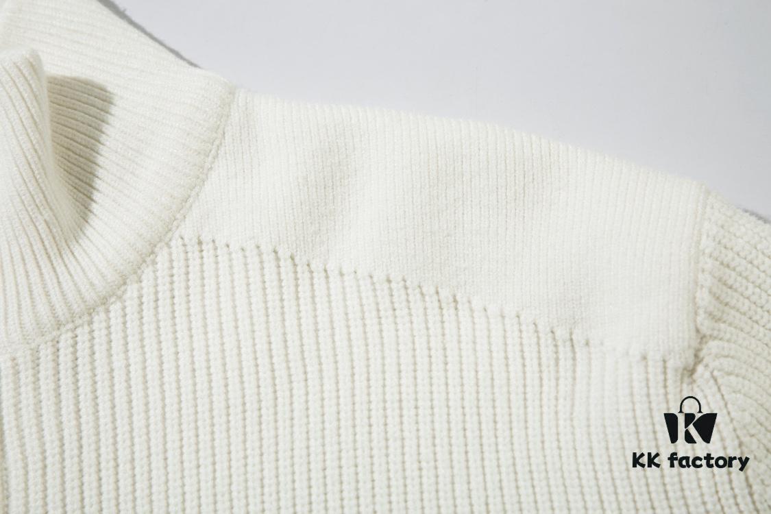 908# STONE ISLAND Knit Zip-Front Stand Collar Sweater. Black, White, Gray