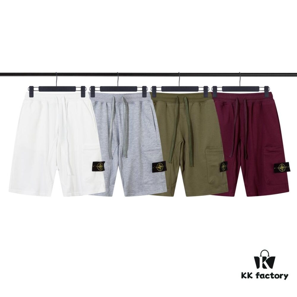 STONE ISLAND Summer Sweatpants in White, Green, Grey, and Maroon
