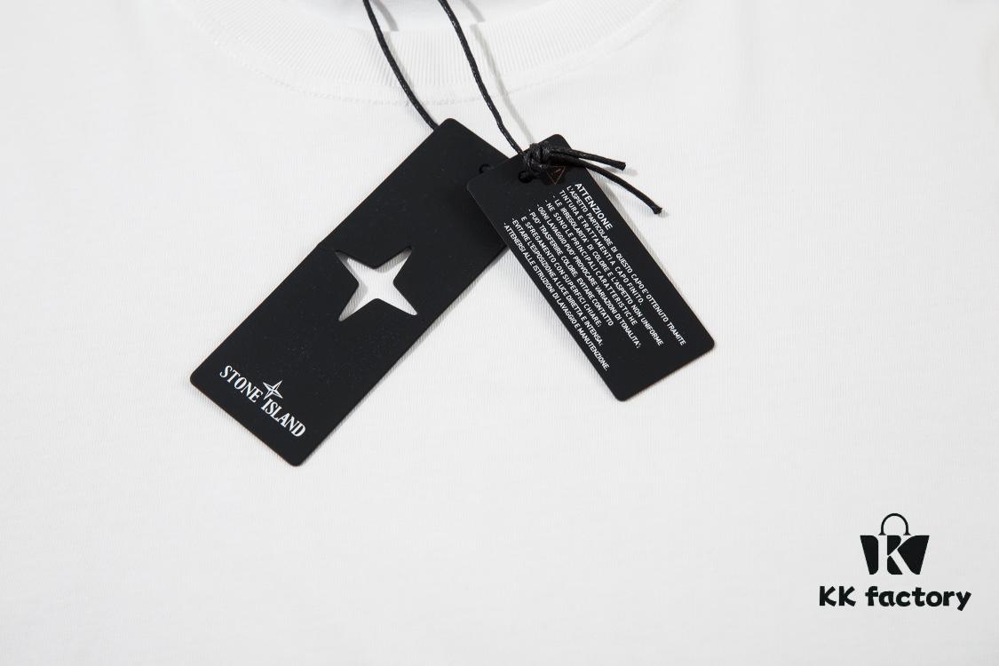 STONE ISLAND (230g Double Yarn) Sleeve Pocket Trench T-Shirt in Black, White, Beige, Grey Green