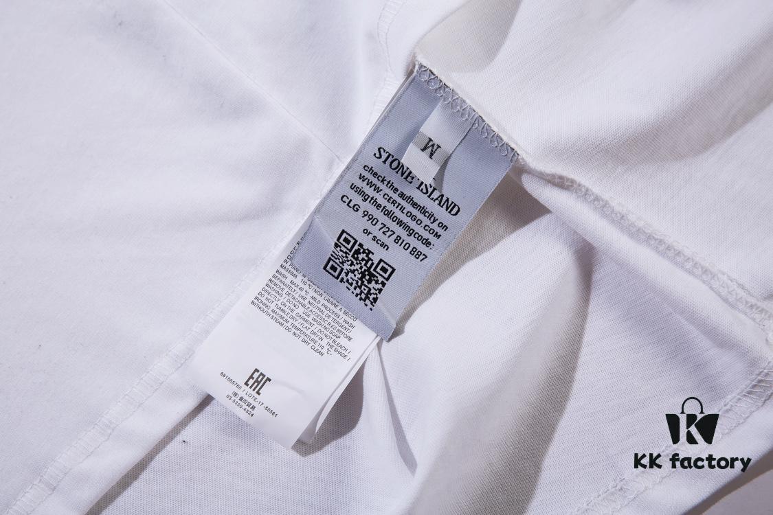 STONE ISLAND Dragon 3D Pattern T-Shirt in Black, White, and Bright Red