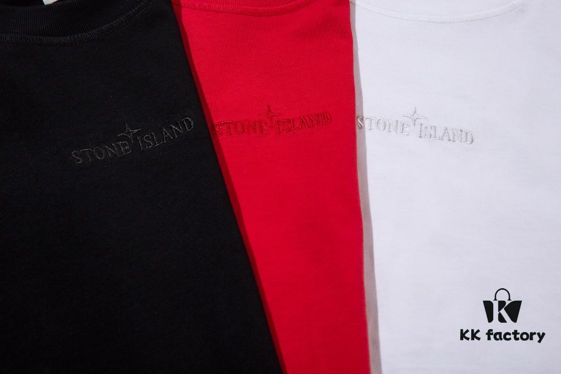 STONE ISLAND Dragon 3D Pattern T-Shirt in Black, White, and Bright Red