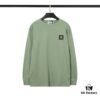 STONE ISLAND (200g Double Cotton Yarn) Embroidered Logo Crew Neck Long Sleeve T-Shirt