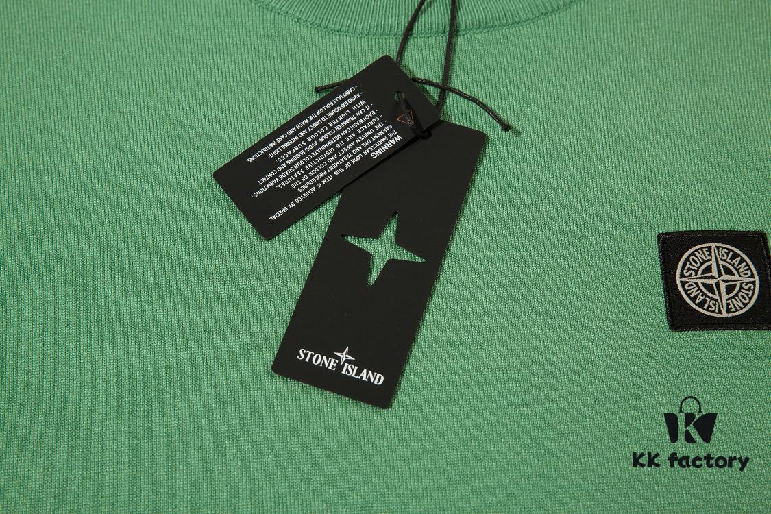 905# STONE ISLAND Embroidered Logo Crew Neck Knit Wool Long-Sleeve T-Shirt