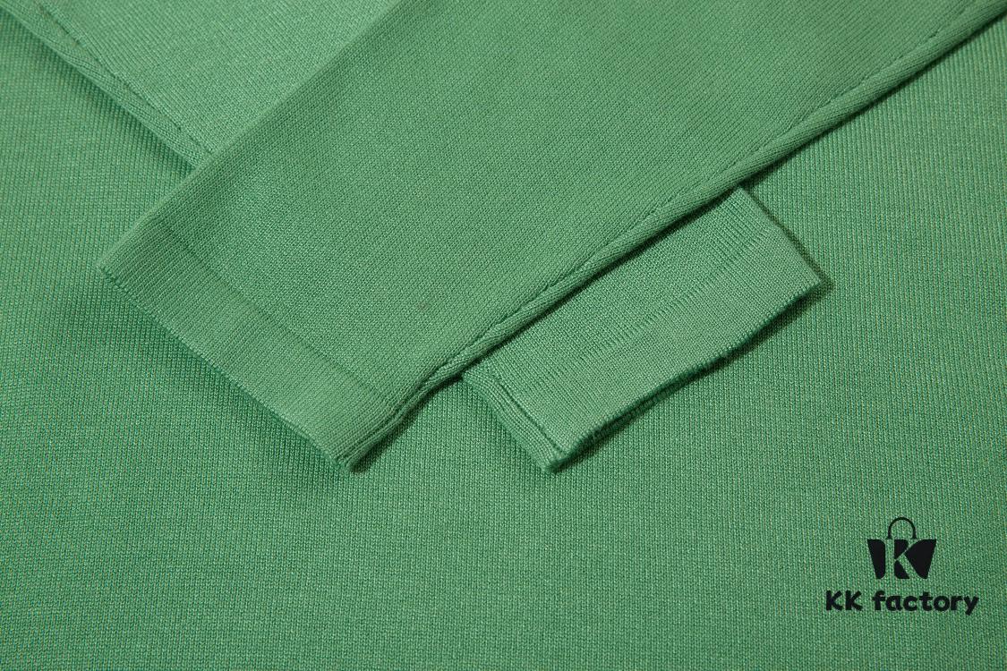 905# STONE ISLAND Embroidered Logo Crew Neck Knit Wool Long-Sleeve T-Shirt