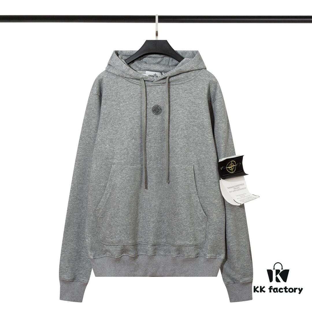 STONE ISLAND Printed Classic Hoodie in Black, Gray, White