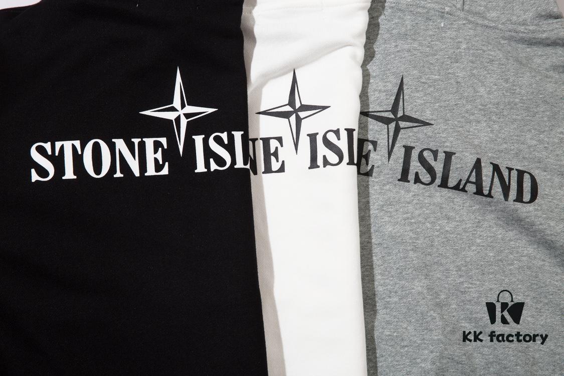 STONE ISLAND Printed Classic Hoodie in Black, Gray, White