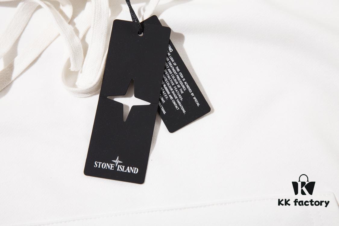 STONE ISLAND Letter Embroidered Reflective Star Hoodie in Black, White, Green