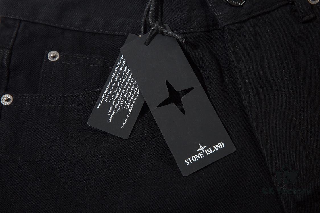 STONE ISLAND Washed Loose Fit Jeans in Black
