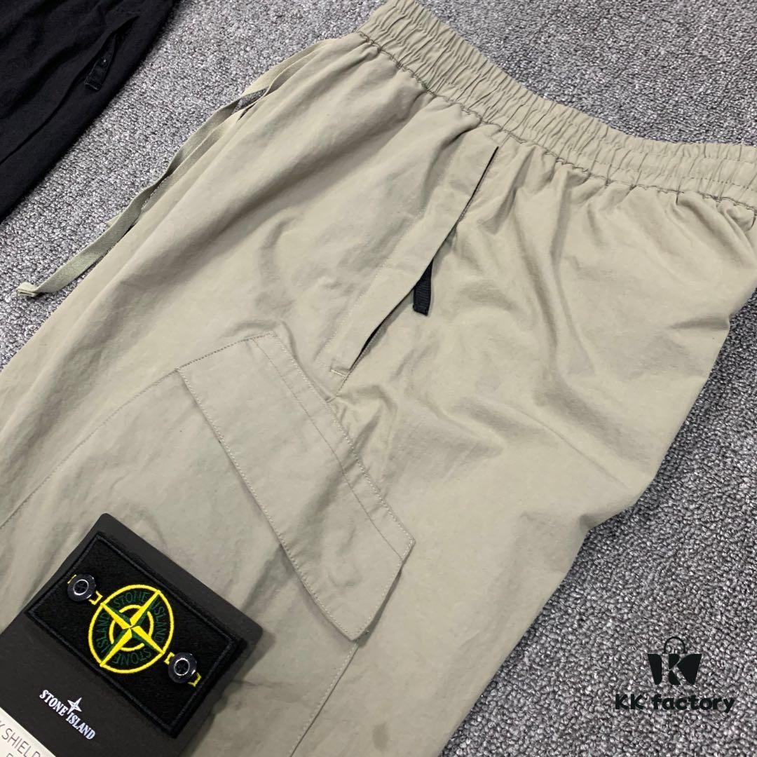 STONE ISLAND Compass Badge Embroidery Utility Pocket Casual Tapered Pants