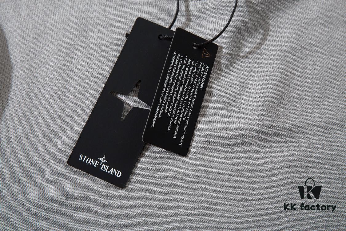 STONE ISLAND Compass Patch Knit Sweater T-Shirt in Black, White, Gray