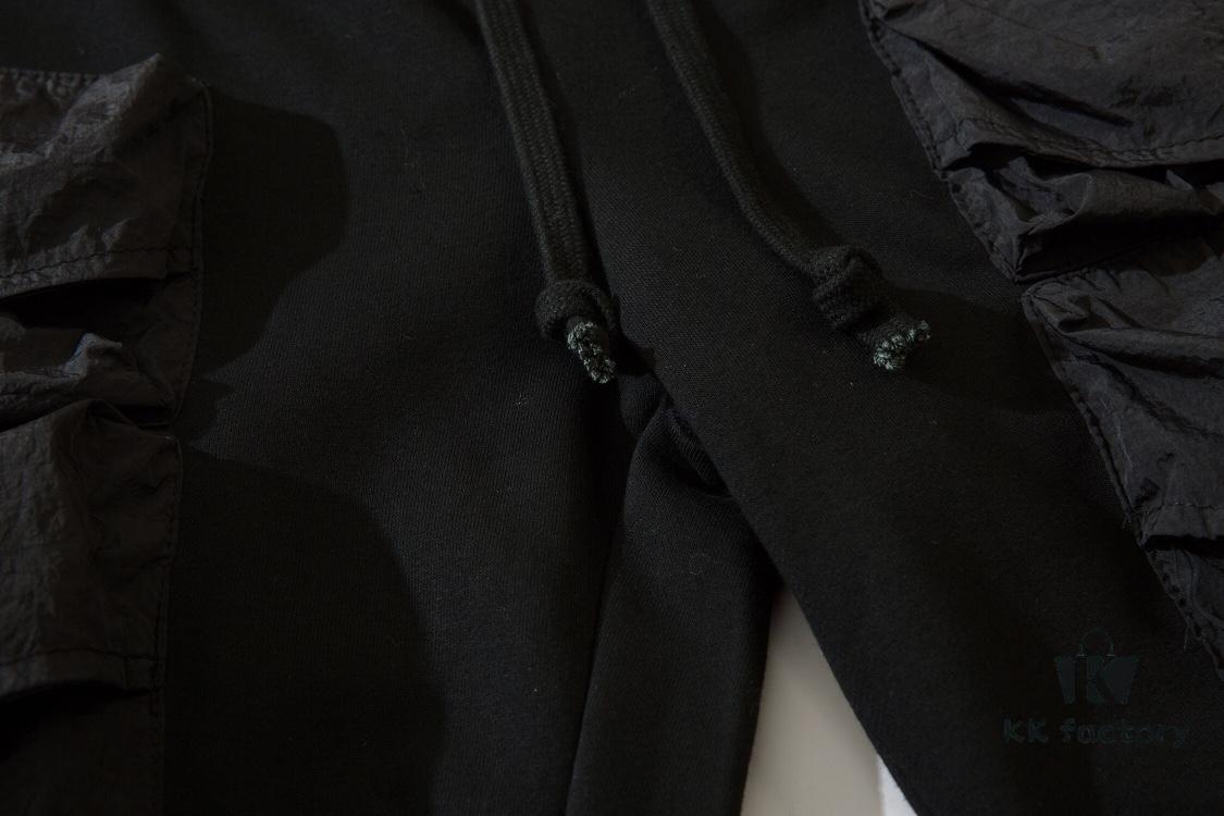 STONE ISLAND (320g Cotton Sweatpants) Multi-Pocket Casual Loose-Fit Full-Length Pants with Drawstring Cuffs. Black. M L XL XXL