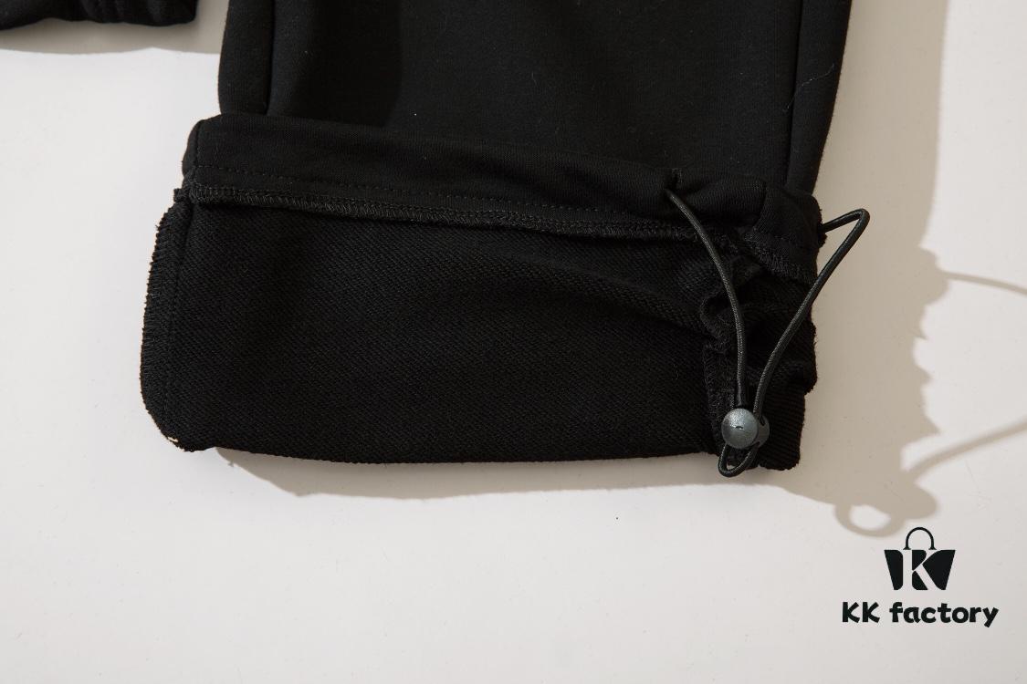 STONE ISLAND (320g Cotton Sweatpants) Multi-Pocket Casual Loose-Fit Full-Length Pants with Drawstring Cuffs. Black. M L XL XXL