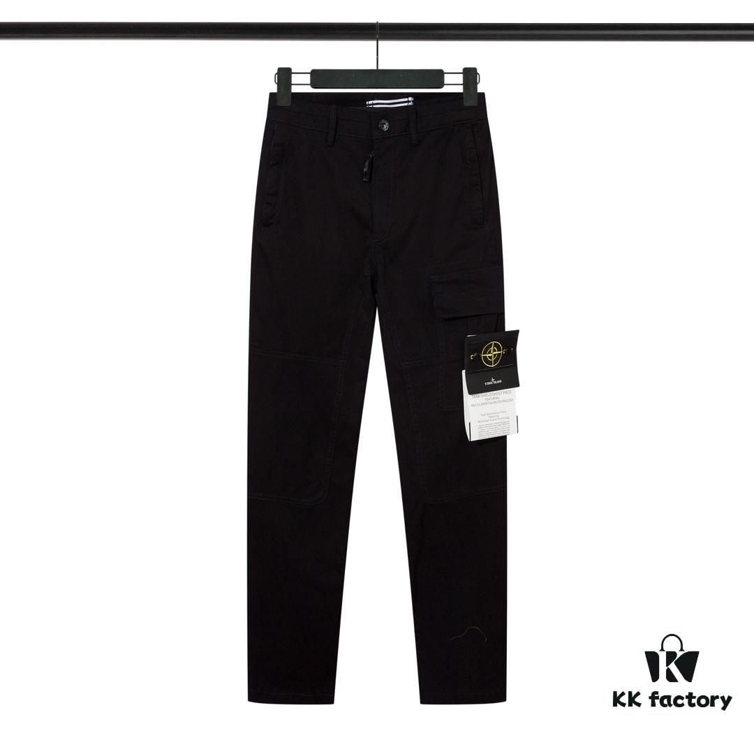 STONE ISLAND Zipper Pocket Elastic Slim-Fit Tactical Pants
