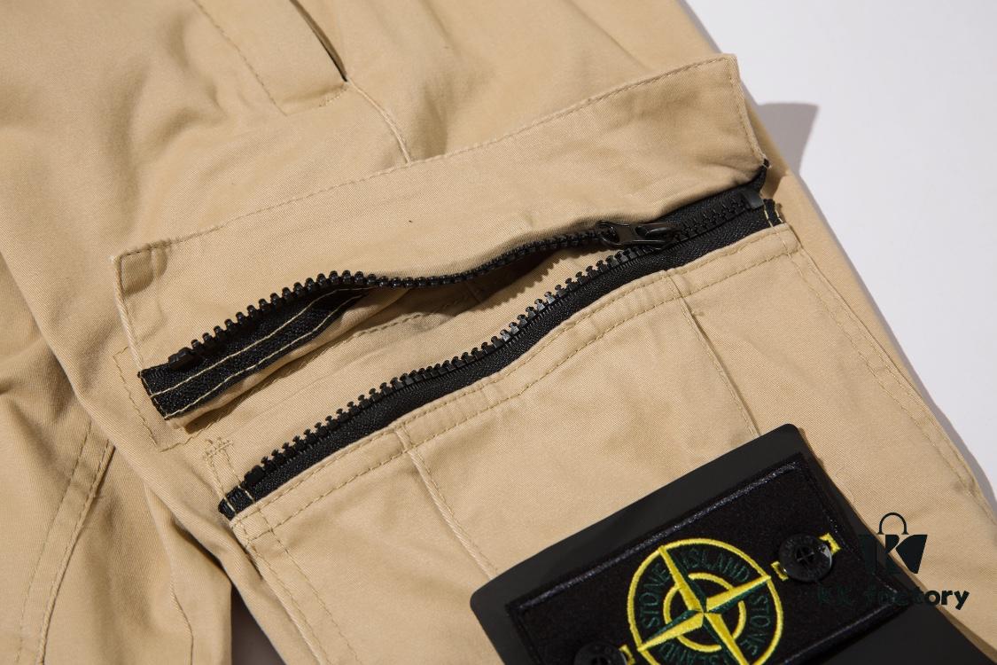 STONE ISLAND Zipper Pocket Elastic Slim-Fit Tactical Pants