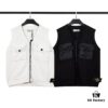 STONE ISLAND Vest with Double Zipper Sweater in Black and White