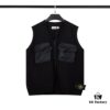 STONE ISLAND Vest with Double Zipper Sweater in Black and White