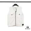 STONE ISLAND Vest with Double Zipper Sweater in Black and White