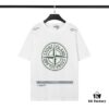 STONE ISLAND (230g 100% Cotton Double Yarn) T-shirt with Large Logo Print Black White M L XL XXL
