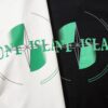 223# STONG ISLAND (230g Double Cotton) Stone Island Front and Back Print T-Shirt. Black White M L XL XXL