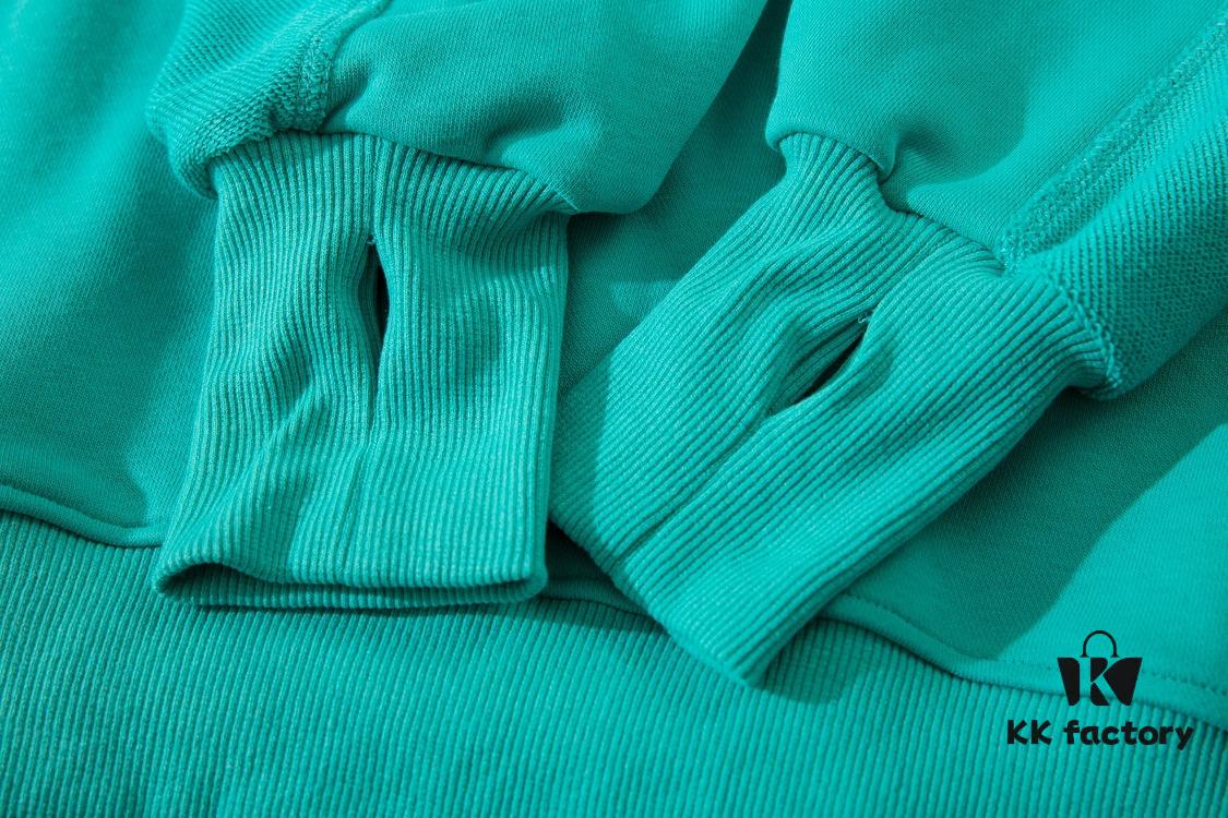 STONE ISLAND (320g Pure Cotton Sweatshirt) Functional Cuff Loose Round Neck Pullover Terry Hoodie in Black, Light Gray, Dark Gray, Coffee, Light Green, Lake Blue, Blue, Purple