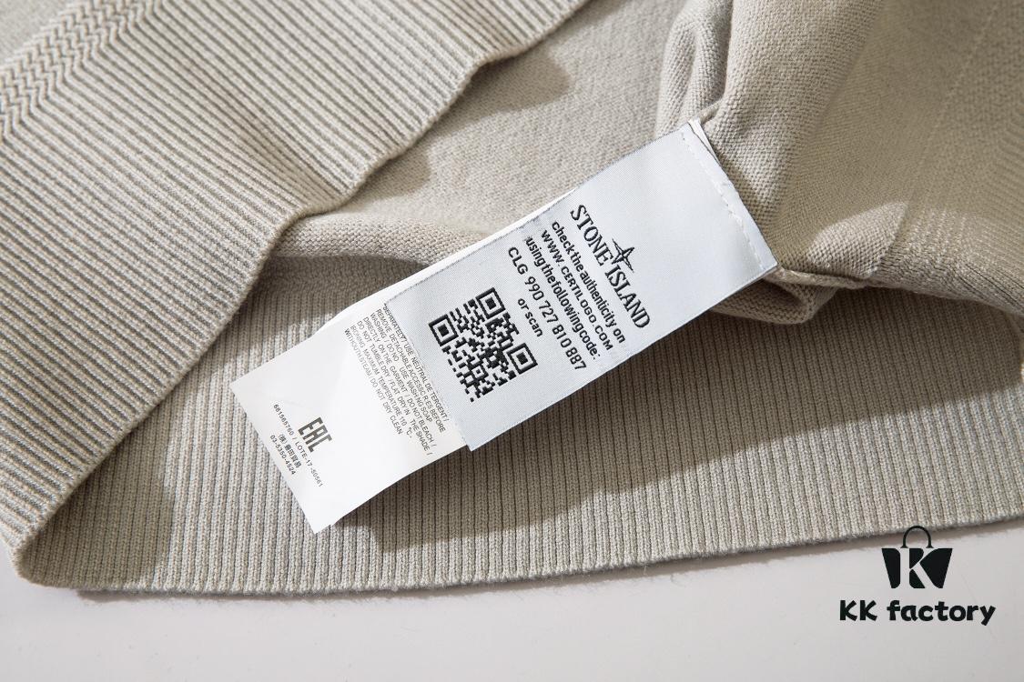 8926# STONE ISLAND Knit Drawstring Hooded Solid Wool Sweater in Black, White, Gray