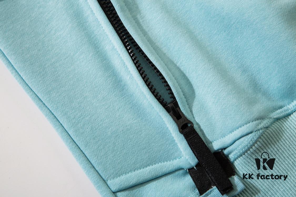 STONE ISLAND Hoodie with Zipper Pocket, Round Neck Pullover Sweatshirt (320g 100% Cotton)