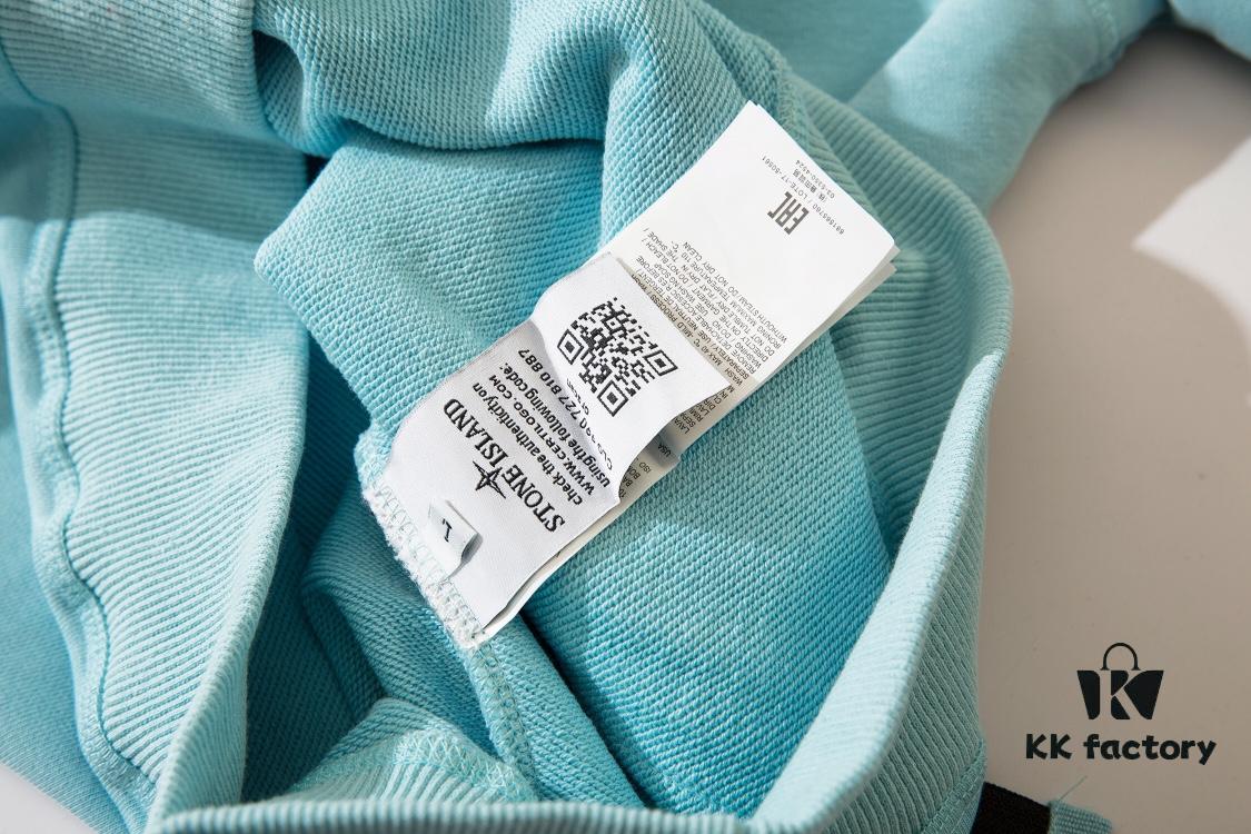 STONE ISLAND Hoodie with Zipper Pocket, Round Neck Pullover Sweatshirt (320g 100% Cotton)