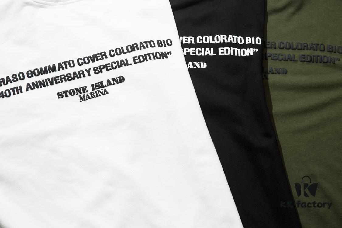 STONE ISLAND 360g Cotton Hooded Sweatshirt with Raised Letter Print and Classic Small Logo, Crew Neck Loose Fit Pullover, Black White Green