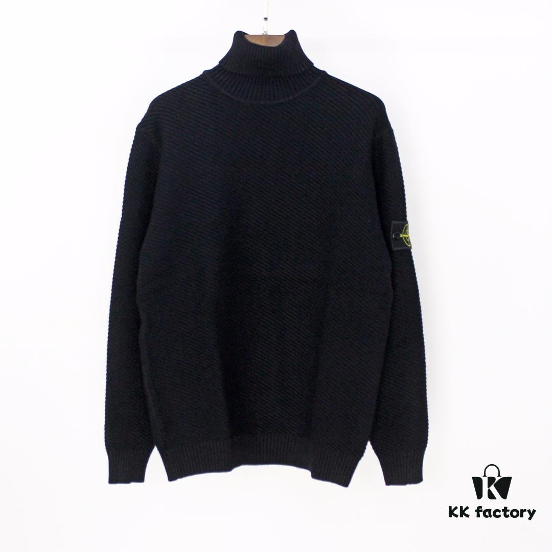 Stone Island Autumn/Winter 20 Knitted Turtleneck Sweater in Twill