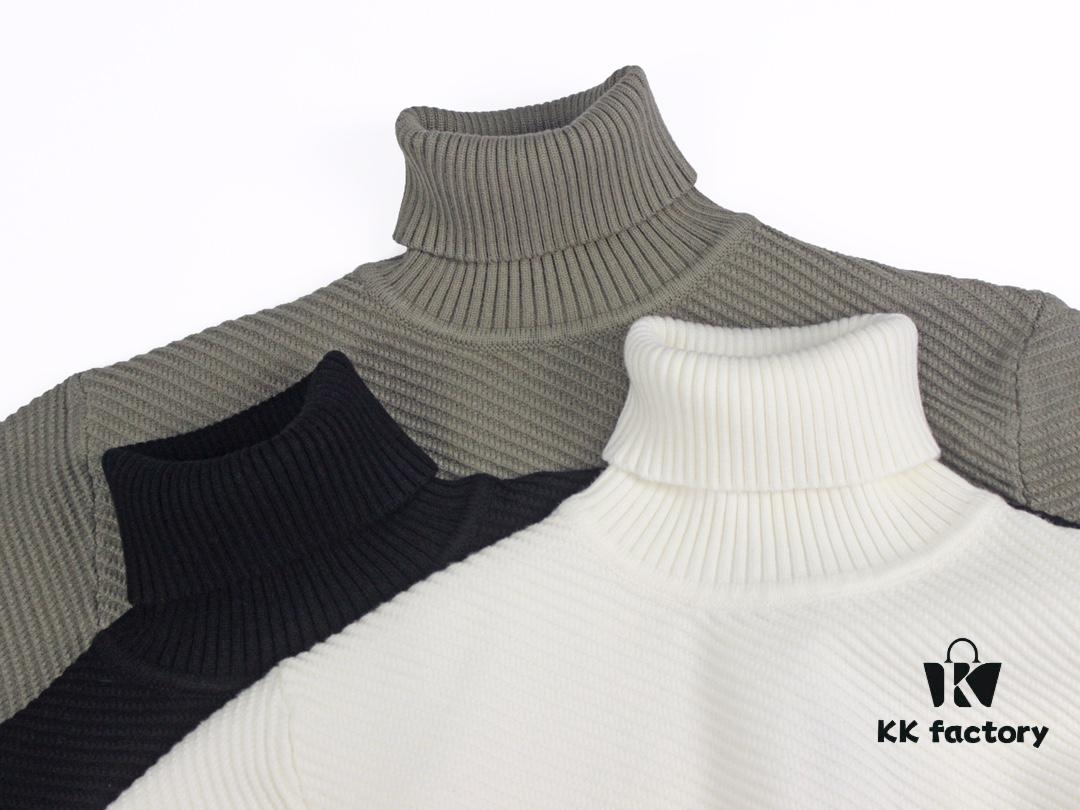 Stone Island Autumn/Winter 20 Knitted Turtleneck Sweater in Twill