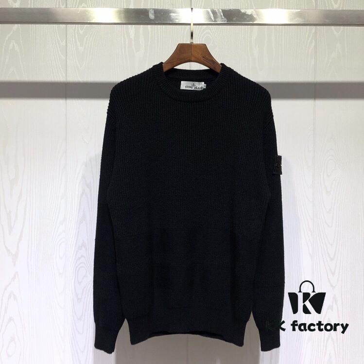 Stone Island Knit Pullover with Ribbed Panel