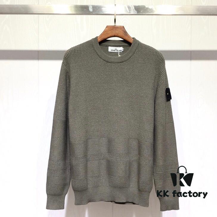 Stone Island Knit Pullover with Ribbed Panel