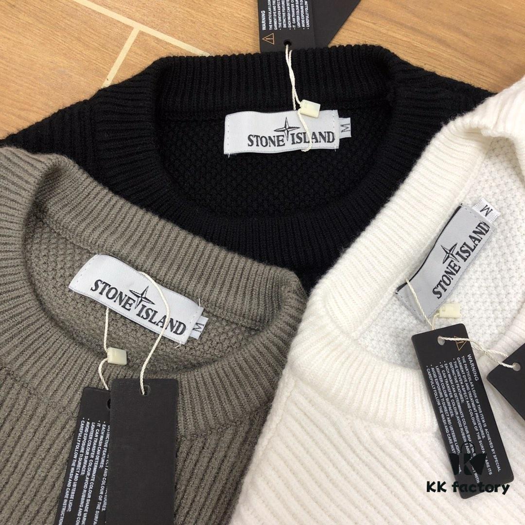 Stone Island Knit Pullover with Ribbed Panel