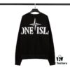 STONE ISLAND (320g Cotton Sweatshirt) Autumn-Winter New Arrival Classic Logo Print Batwing Sleeve Loose Fit Unisex Crewneck Pullover in Black and Grey