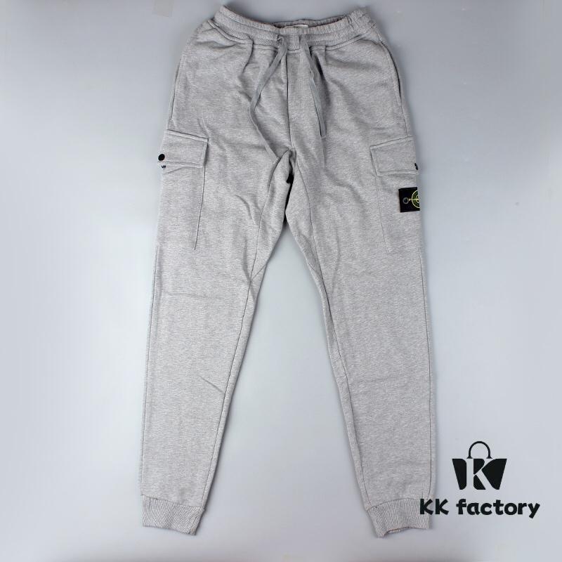 Stone Island Classic Cotton Lightweight Pocket Sweatpants with Side Logo