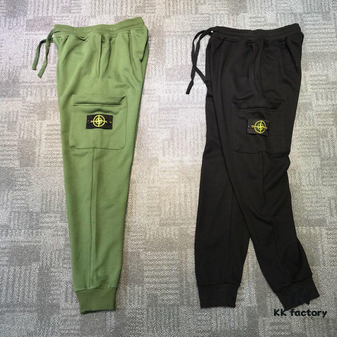 Stone Island Cotton Joggers Pants in Black and Military Green, Sizes M L XL XXL