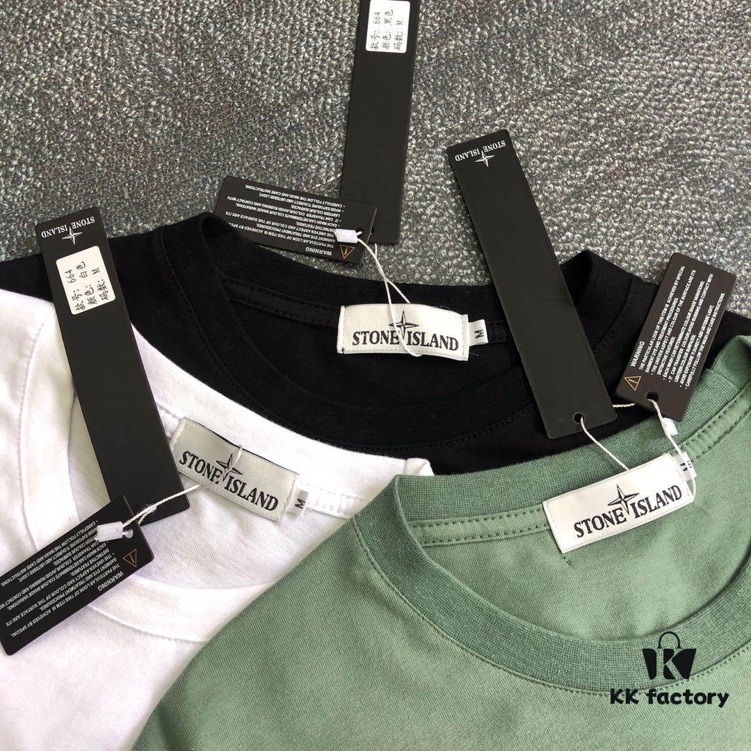 Stone Island 19SS Logo Embroidered Star Reflective Short Sleeve T-Shirt