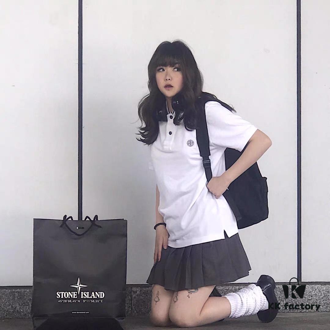 Stone Island Compass Embroidery Polo Short-Sleeve T-Shirt