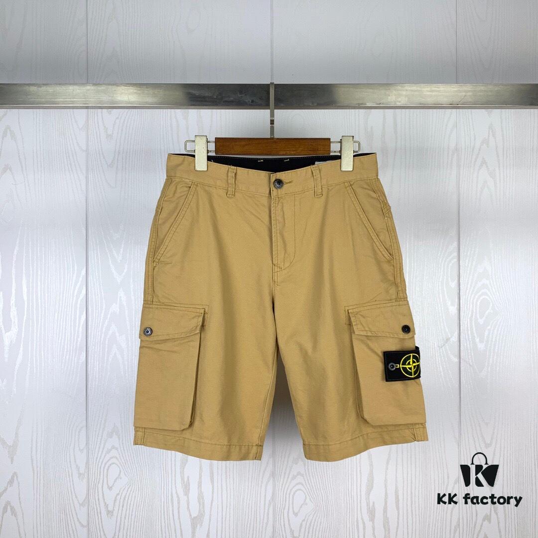 Stone Island Spring 20 Side-Label Pocket Washed Casual Workwear Shorts