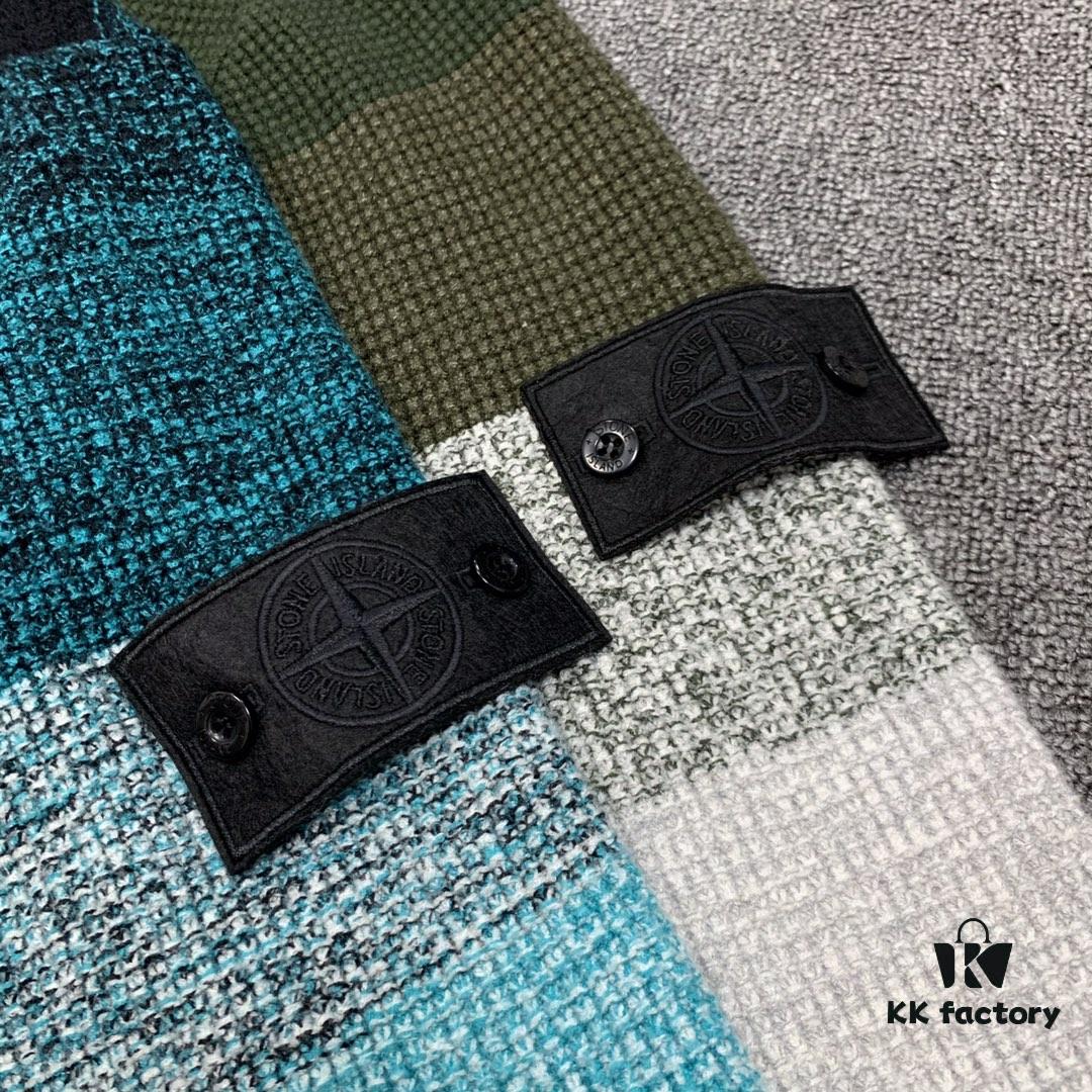 STONE ISLAND SHADOW PROJECT Striped Knit Crewneck Pullover Sweater