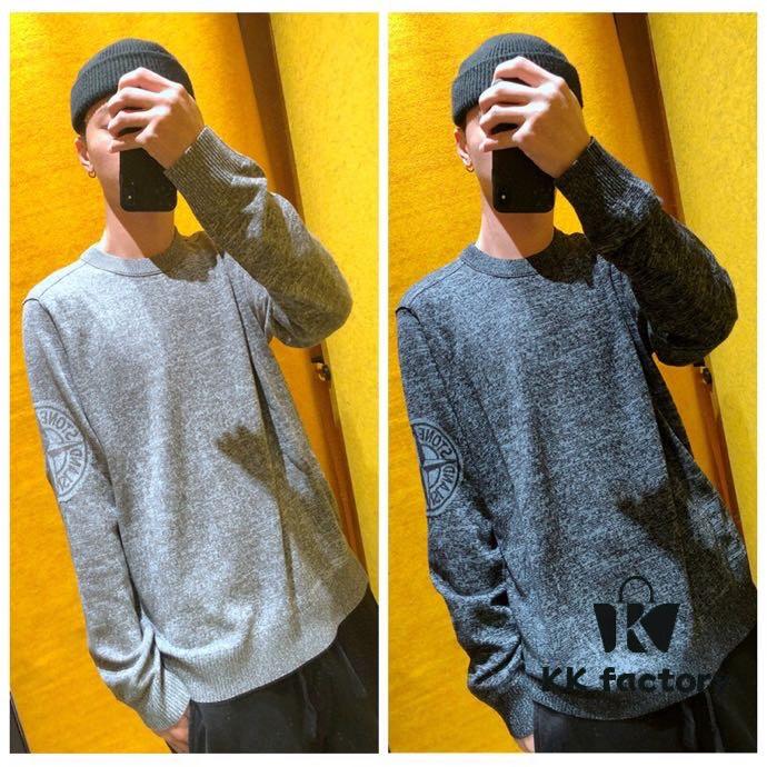 Stone Island 20 Spring Embroidered Badge Large LOGO Fashion Knit Pullover Casual Sweater