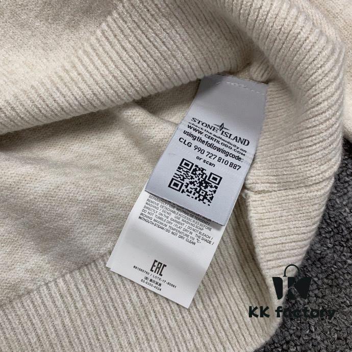 Stone Island 20 Spring Embroidered Badge Large LOGO Fashion Knit Pullover Casual Sweater