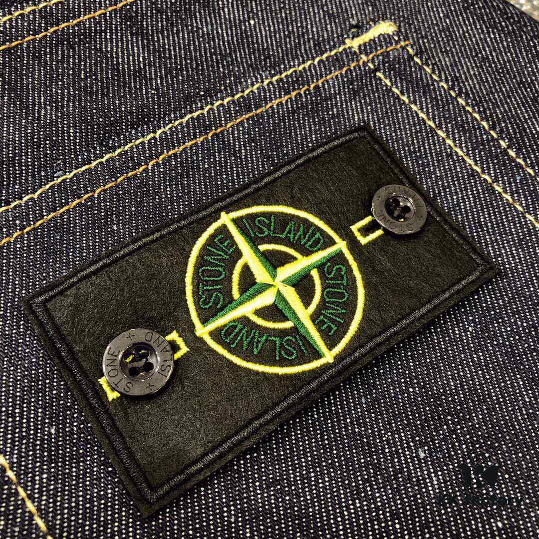 STONE ISLAND Classic Straight-Fit Raw Denim Jeans with Side Embroidered Logo