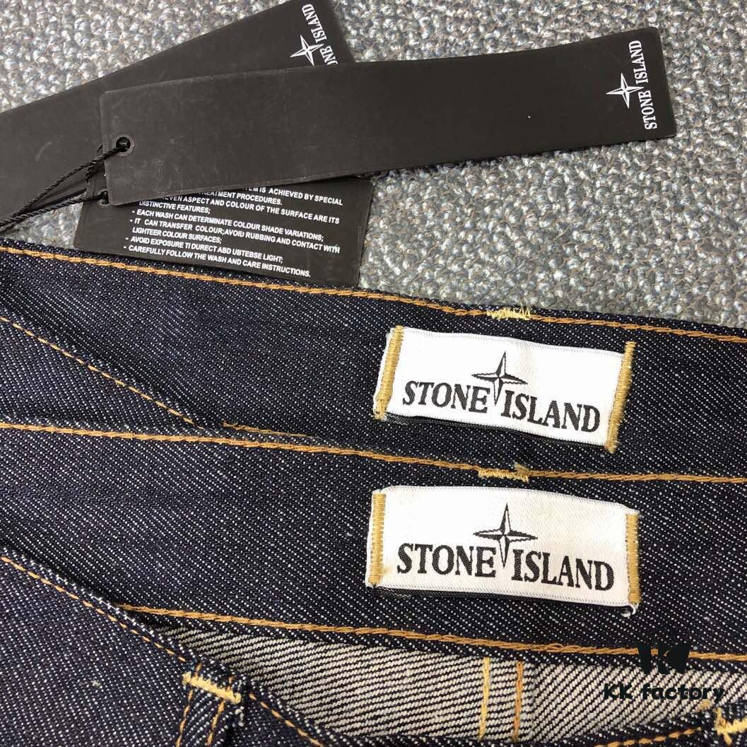 STONE ISLAND Classic Straight-Fit Raw Denim Jeans with Side Embroidered Logo